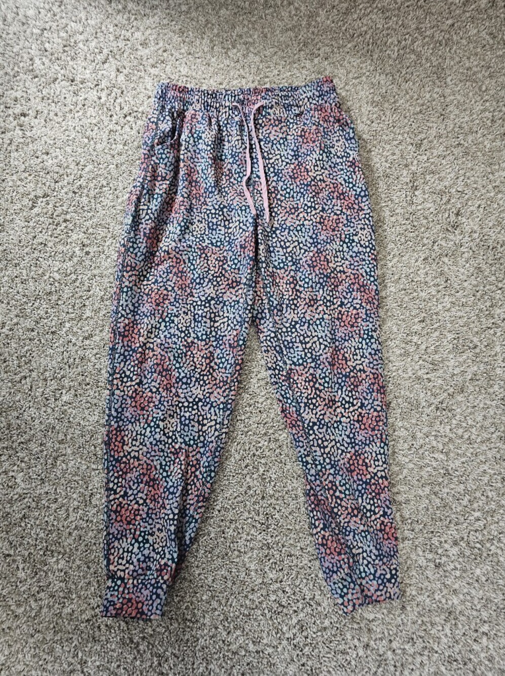 POP Fit Pink and Blue Printed Jogger Pants